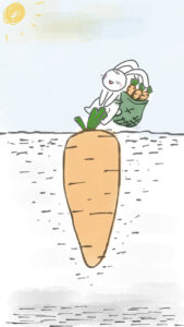 rabbit pulling carrot, rabbit, carrot-2256824.jpg